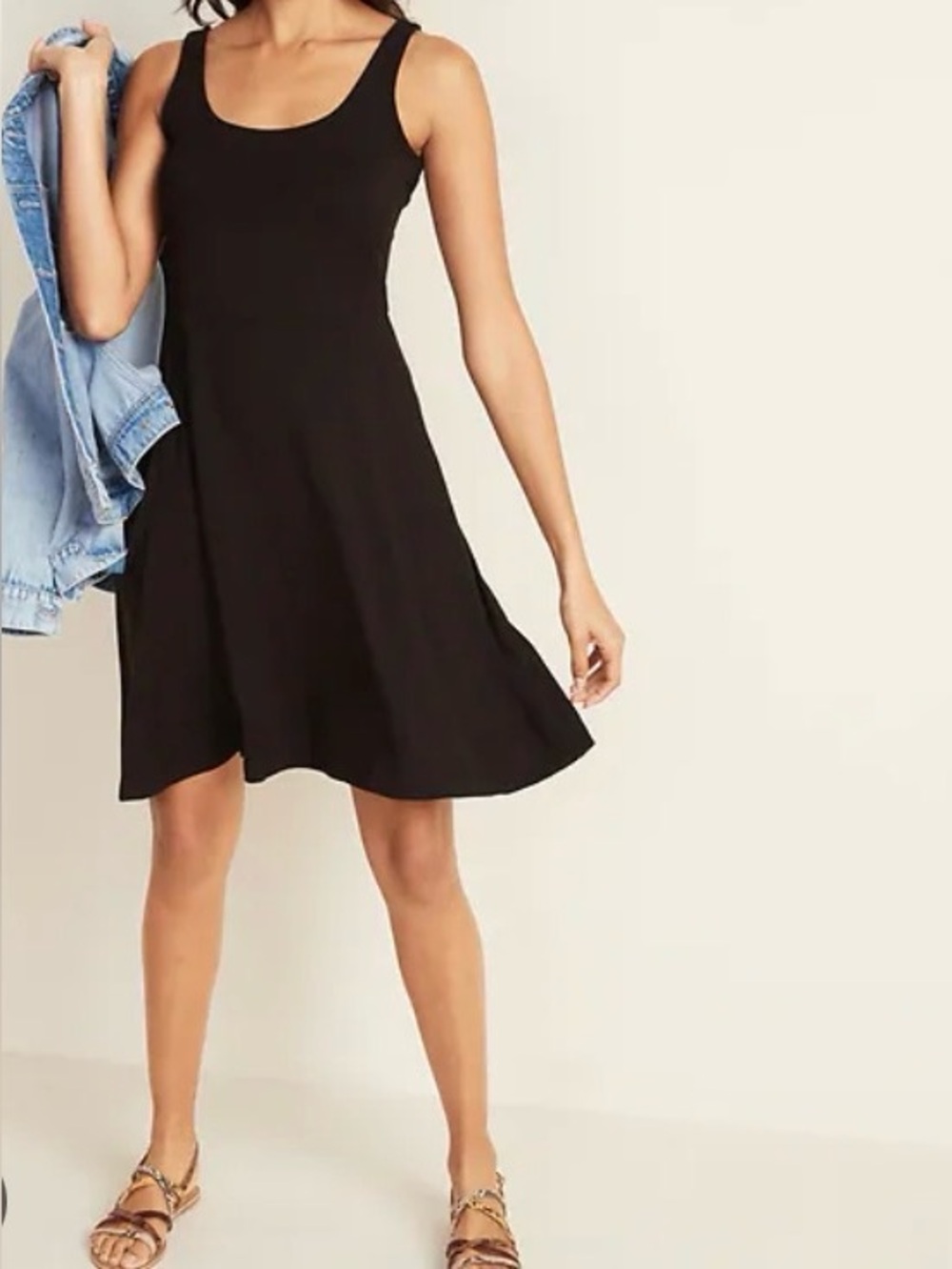 Sleeveless Fit & Flare Jersey Dress for